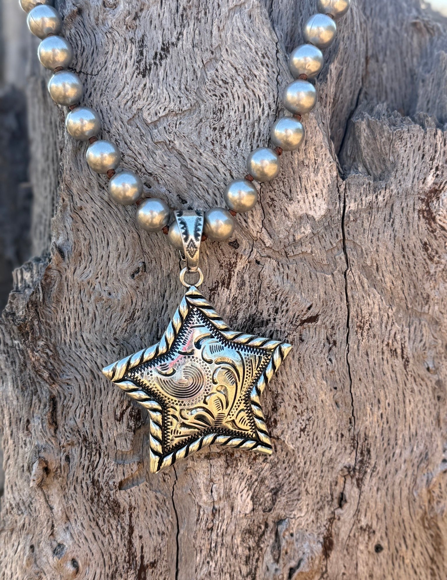 Western Silver Star Pendant Necklace