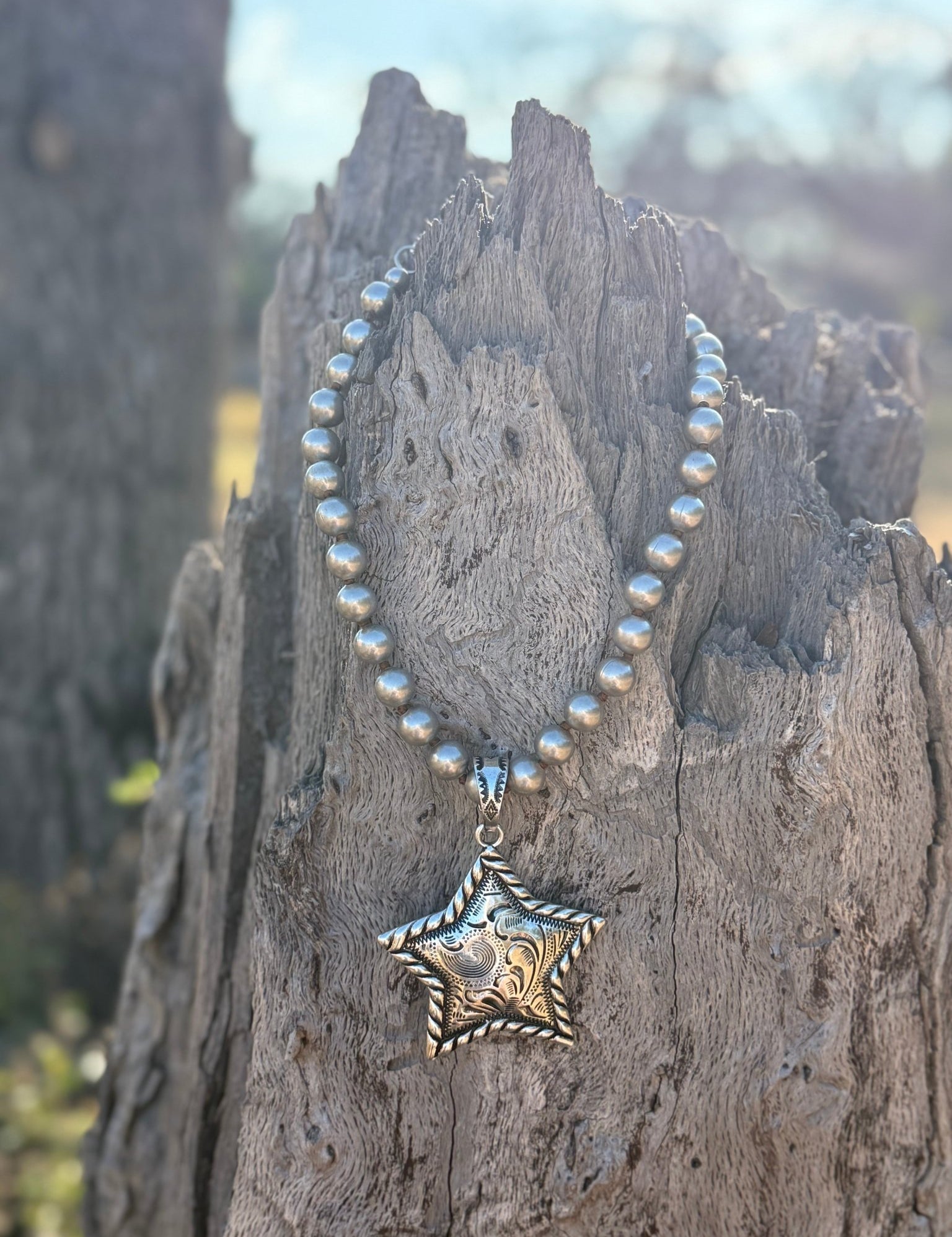 Western Silver Star Pendant Necklace