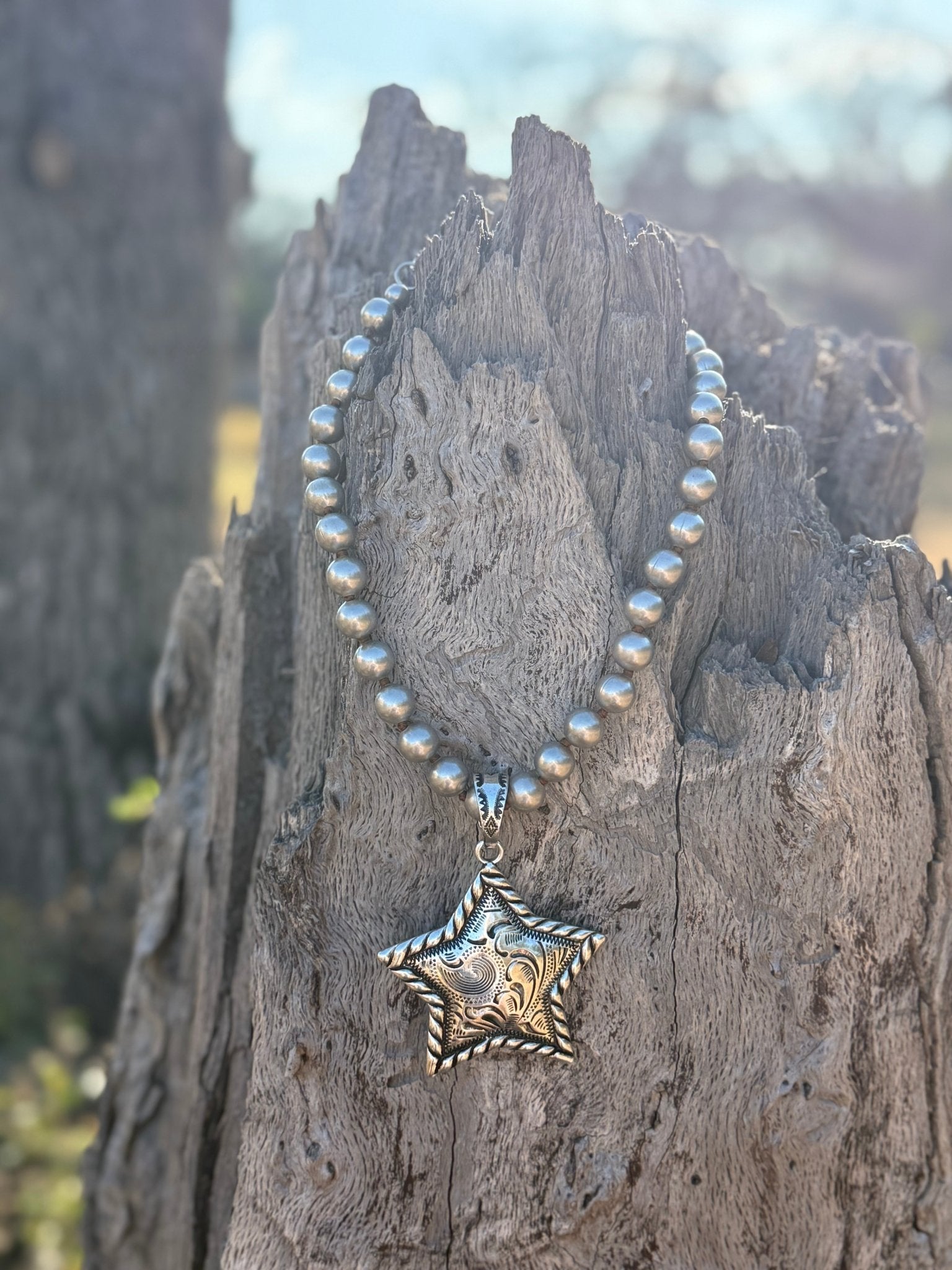 Western Silver Star Pendant Necklace