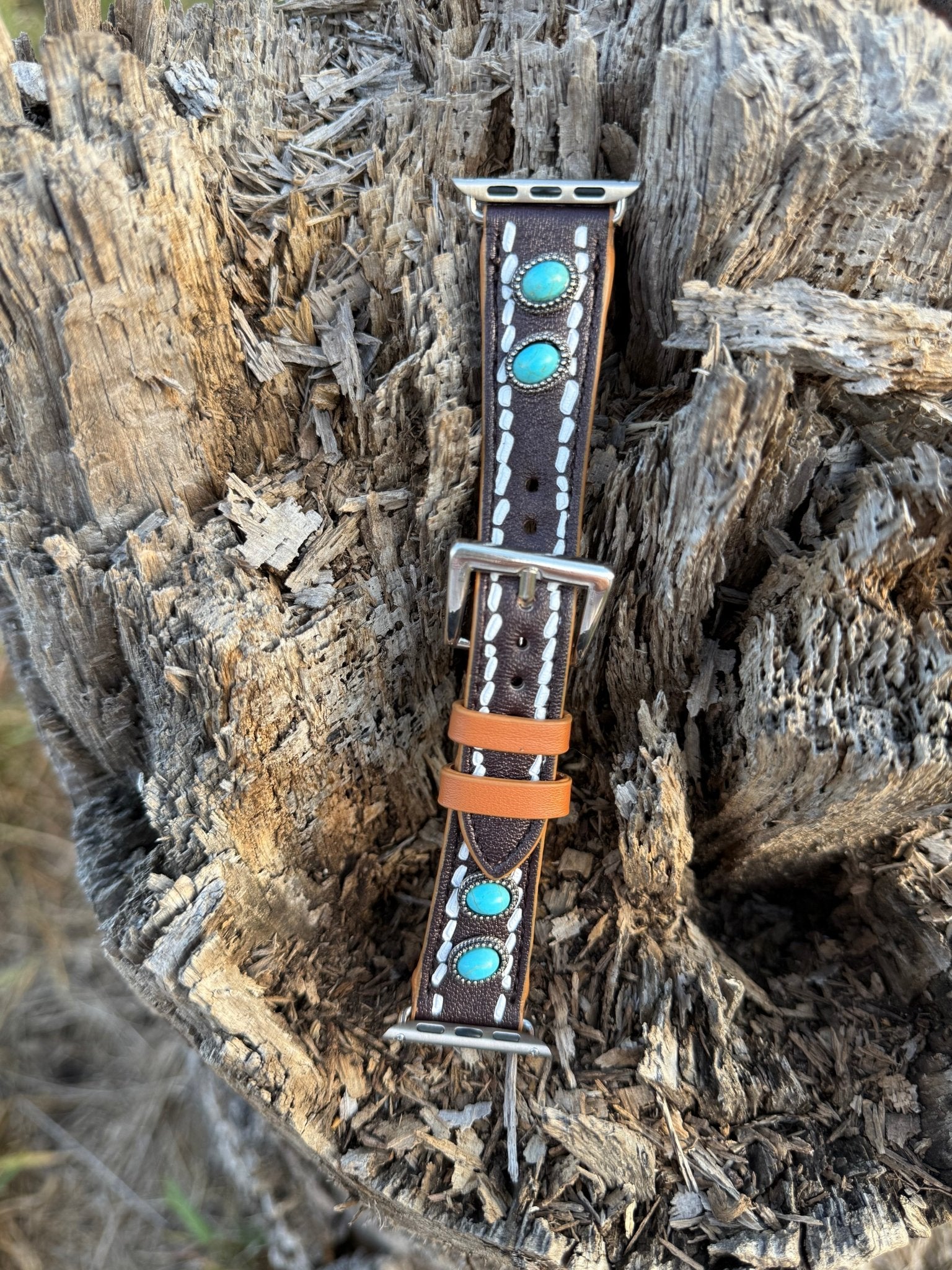 Western Slim Faux Leather Apple Watch Band