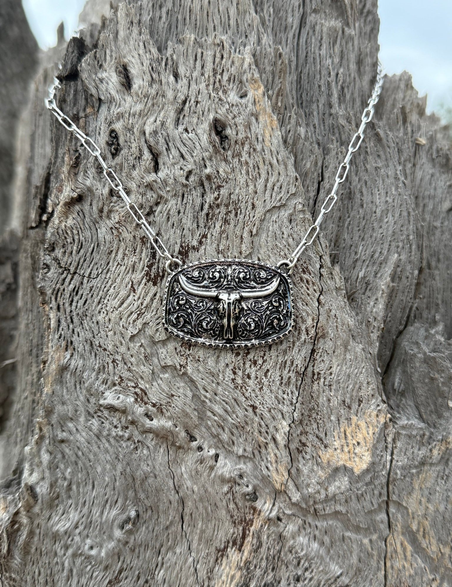 Western Steer Skull Necklace