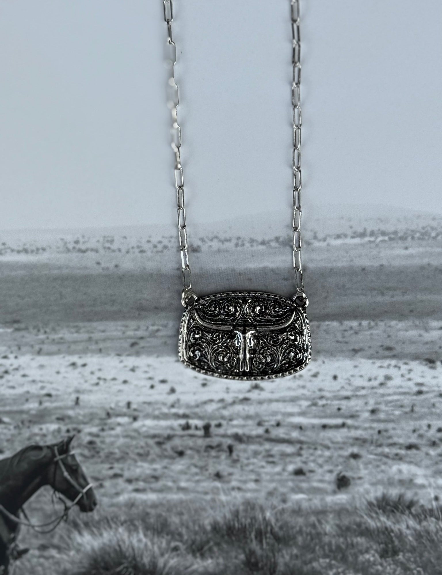 Western Steer Skull Necklace