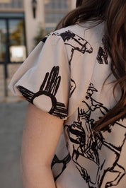 Western Trails Puff Sleeve TopS
