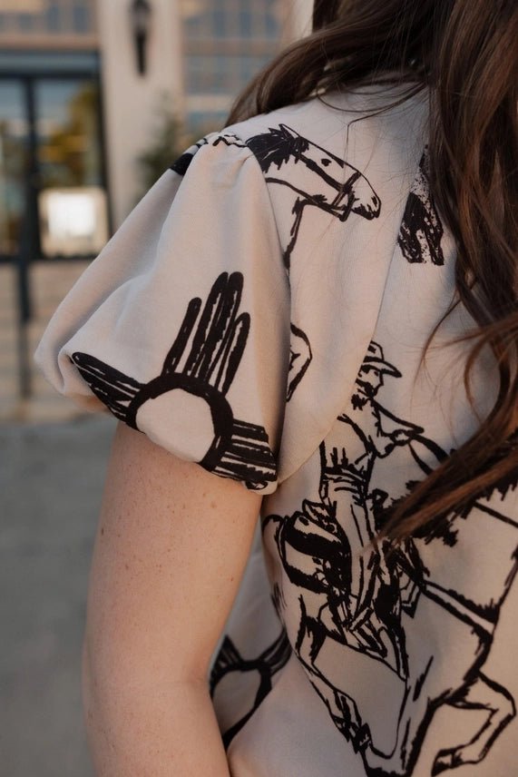 Western Trails Puff Sleeve TopS