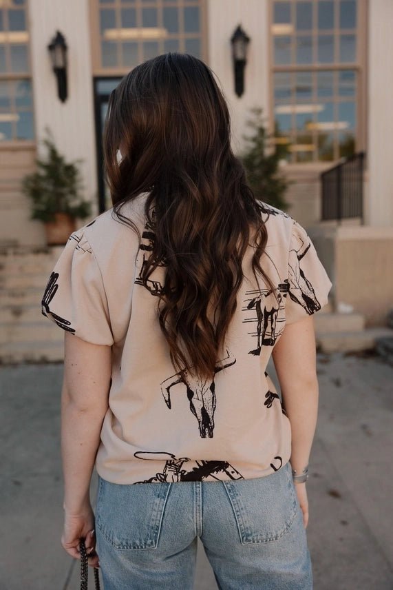 Western Trails Puff Sleeve TopS