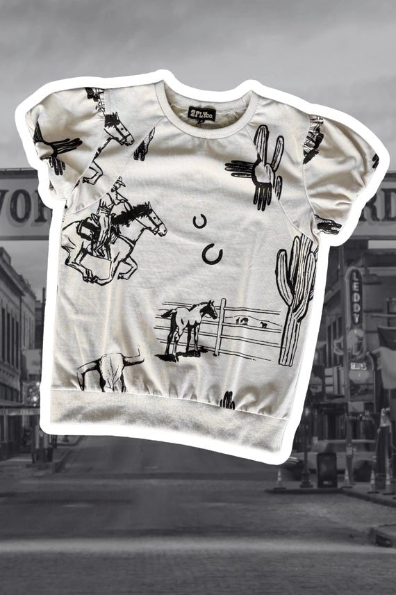 Western Trails Puff Sleeve TopS