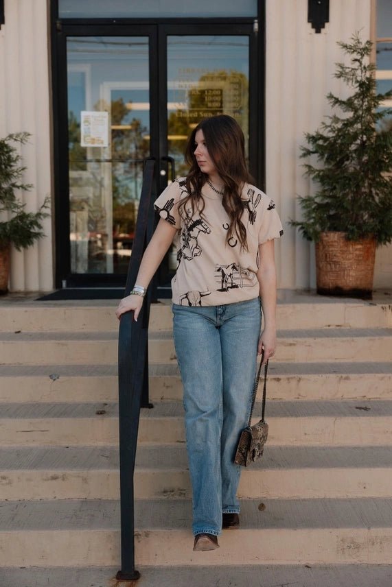 Western Trails Puff Sleeve TopS