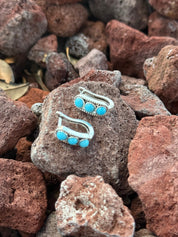 Western Turquoise Clipback Earrings
