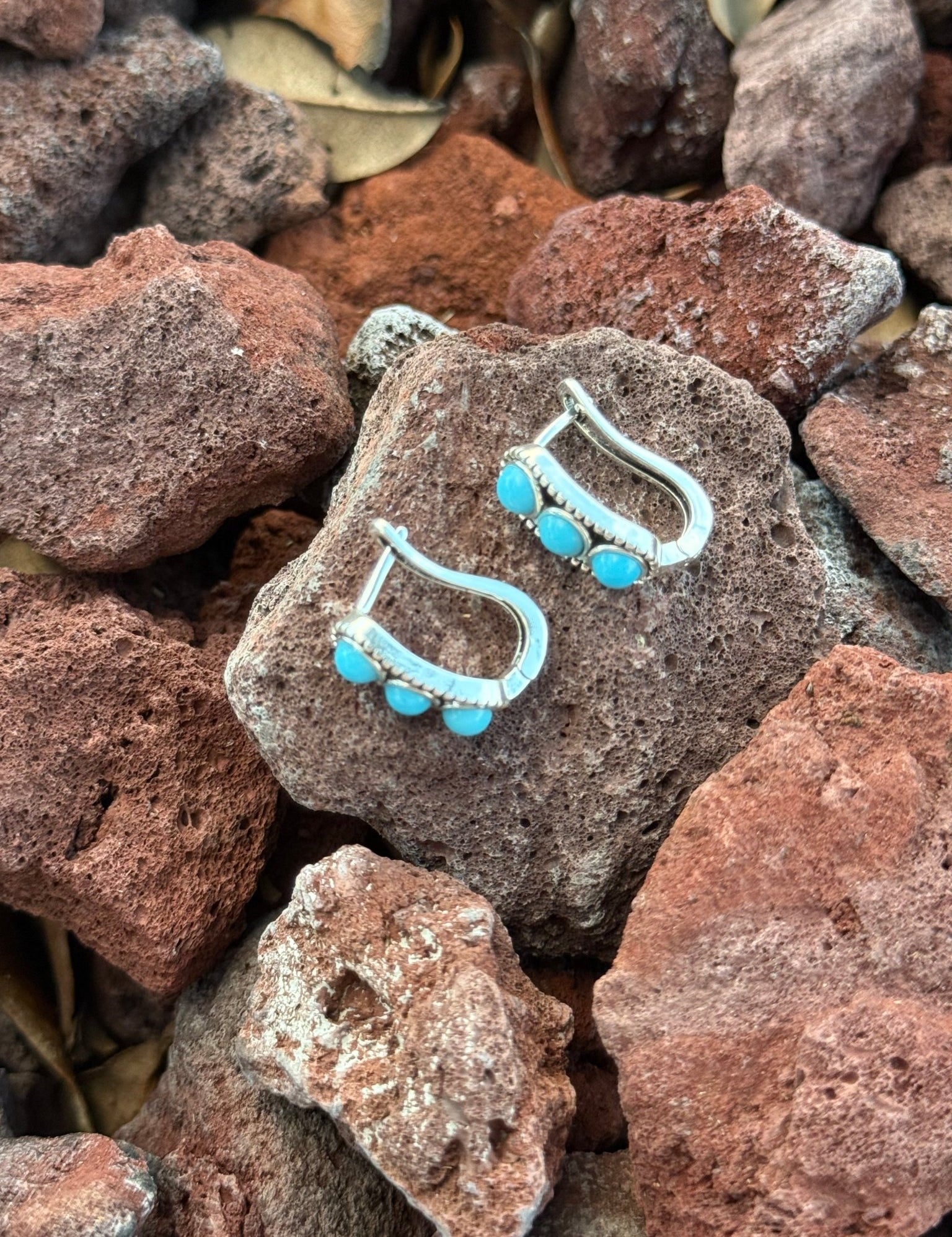 Western Turquoise Clipback Earrings