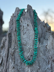 Western Turquoise Disc Seed Bead Necklace