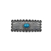 Western Turquoise Metal Hair Barrette Clip