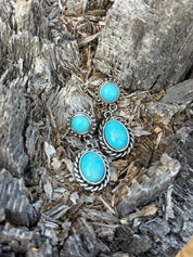 Western Turquoise Rope Drop Earrings