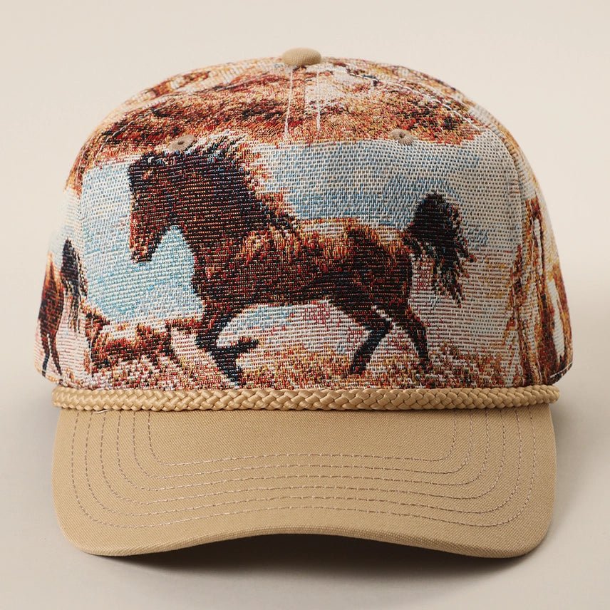 Western Wild Horse Tapestry Trucker Hat