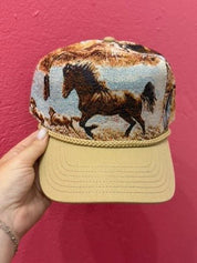 Western Wild Horse Tapestry Trucker Hat