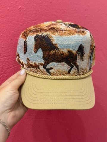 Western Wild Horse Tapestry Trucker Hat