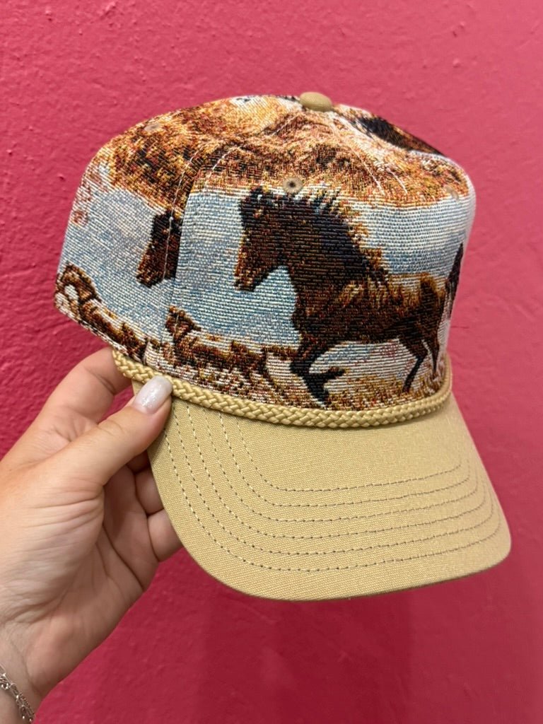 Western Wild Horse Tapestry Trucker Hat