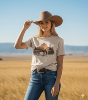 Western Winter Barn Christmas Graphic TeeCementS