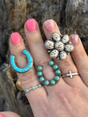 White Buffalo Flower Stretch Ring