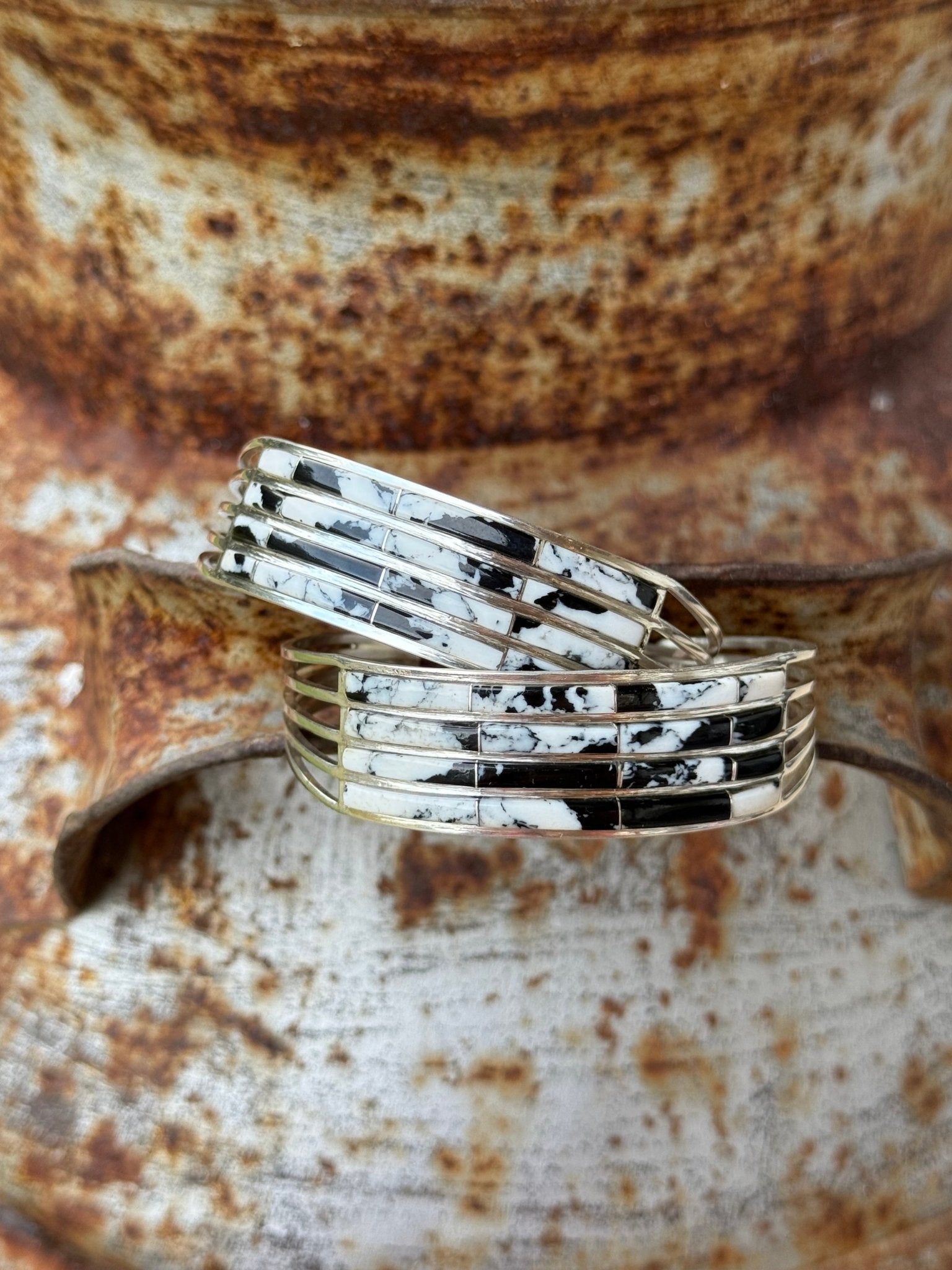 White Buffalo Inlay Cuff