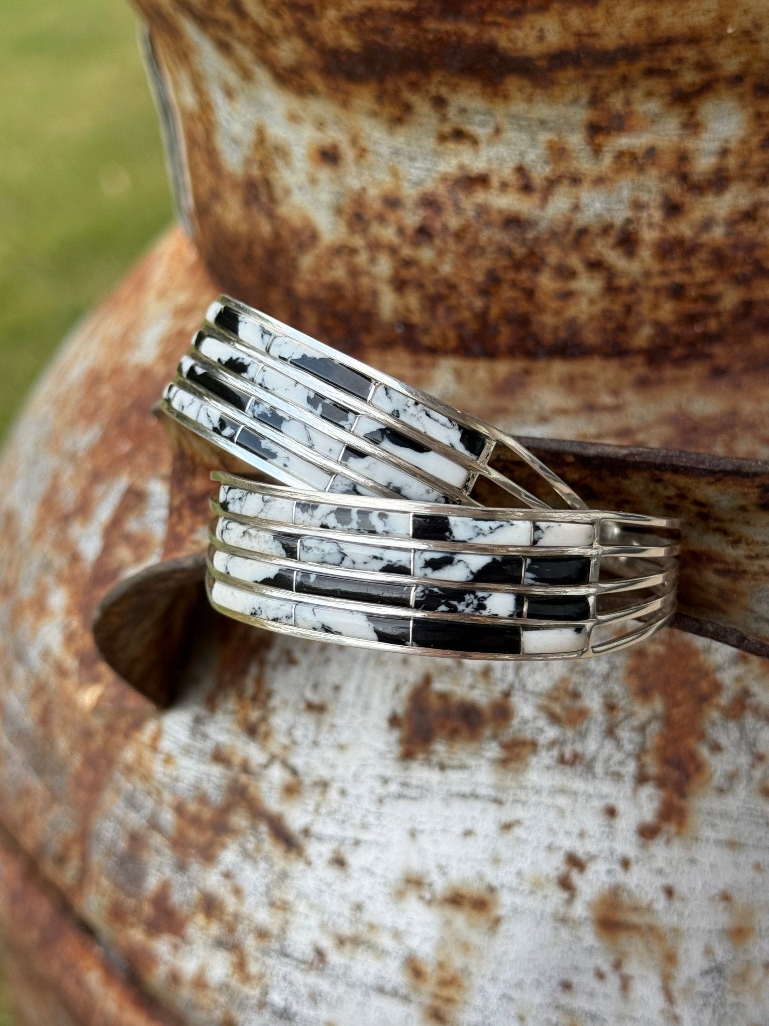 White Buffalo Inlay Cuff
