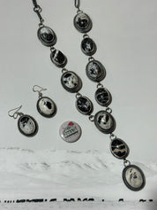 White Buffalo Lariat Necklace and Earring Set