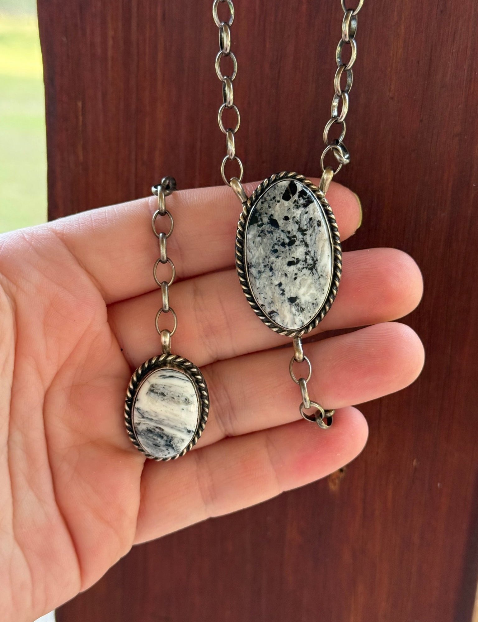 White Buffalo Spirit Lariat Necklace