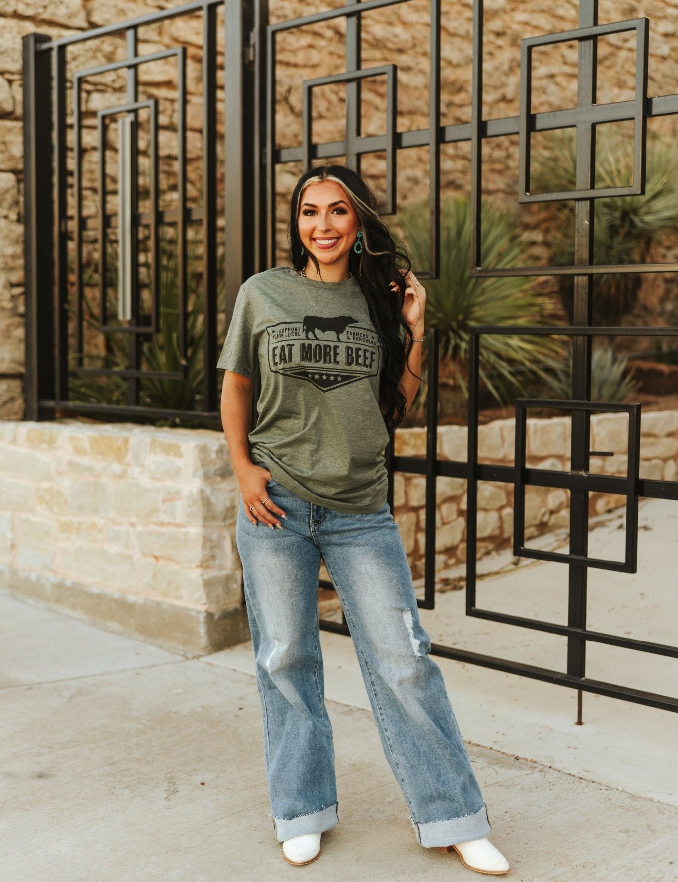 Wide Leg Cuff Jeans2