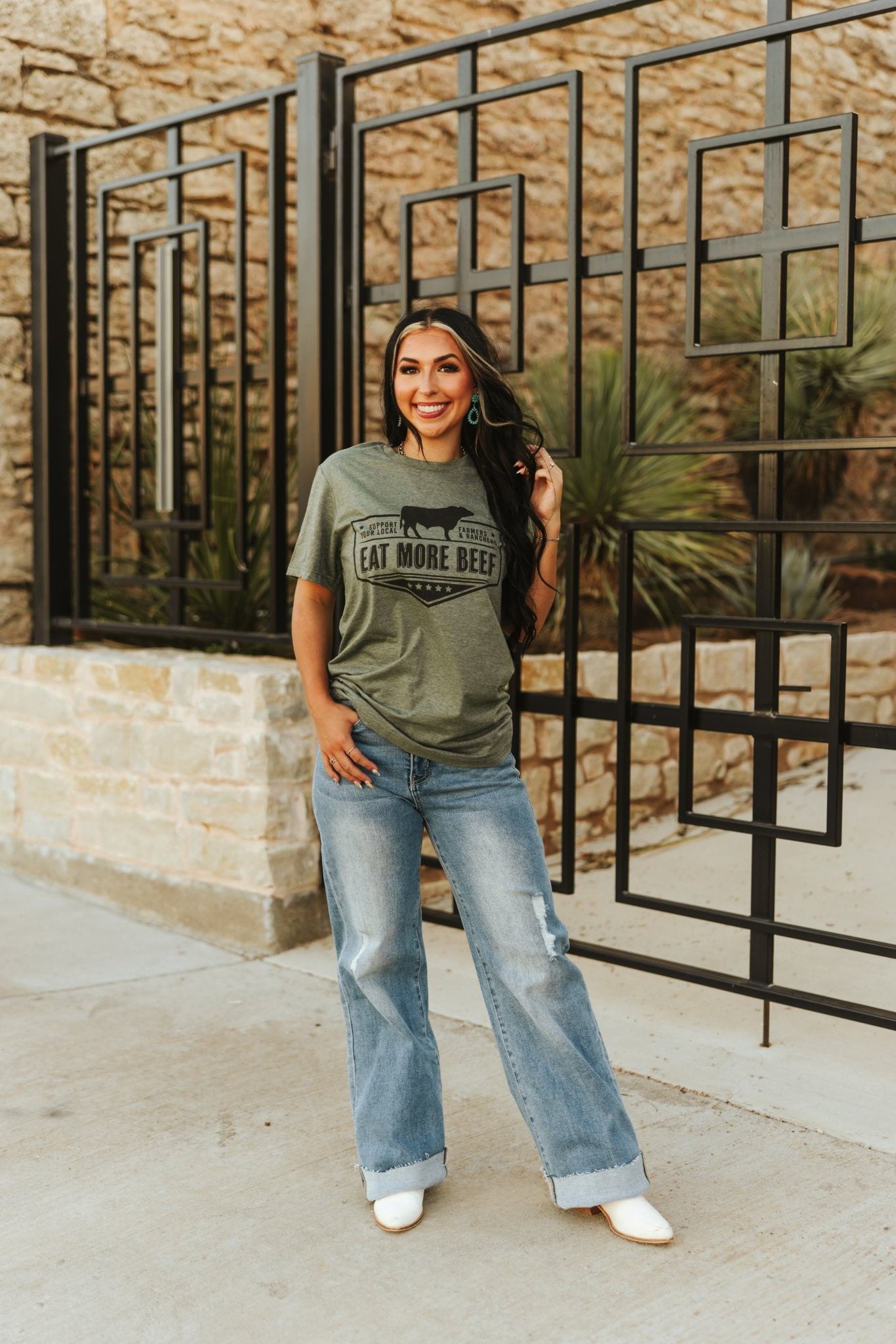 Wide Leg Cuff Jeans2