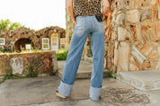 Wide Leg Cuff Jeans2