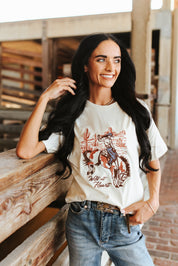 Wild At Heart Embroidered Cowgirl TeeS/M