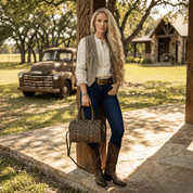 Wild Axis Spotted Cowhide Leather Handbag