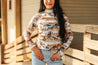 Wild Horses Long Sleeved Keyhole TopS