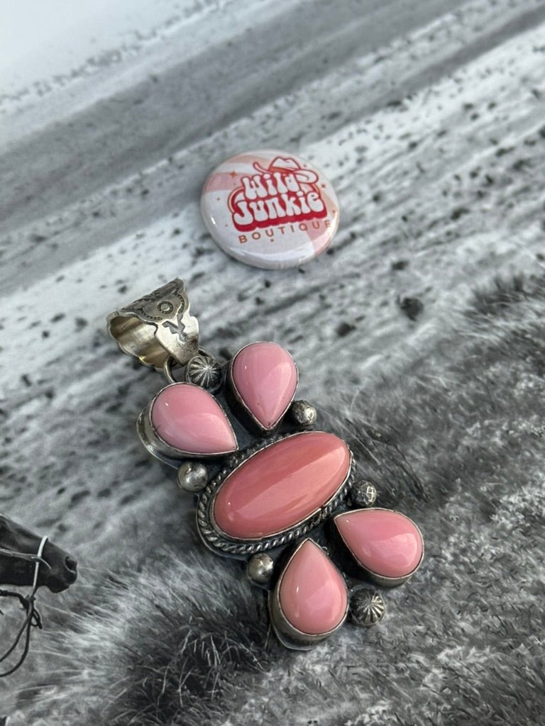 Wild Rose Teardrop Cluster Pendant