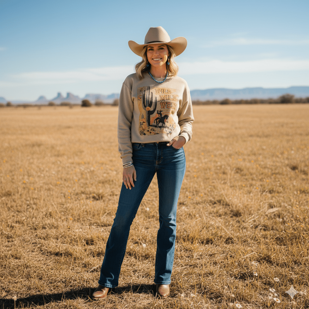 Wild West Cactus Graphic SweatshirtSandS