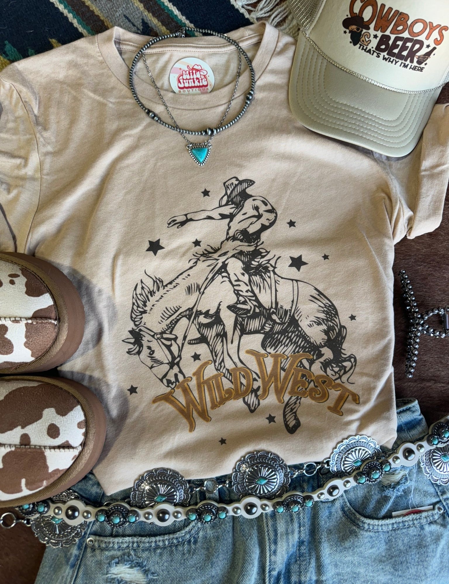 Wild West Cowboy Rider Graphic TeeSand DuneS