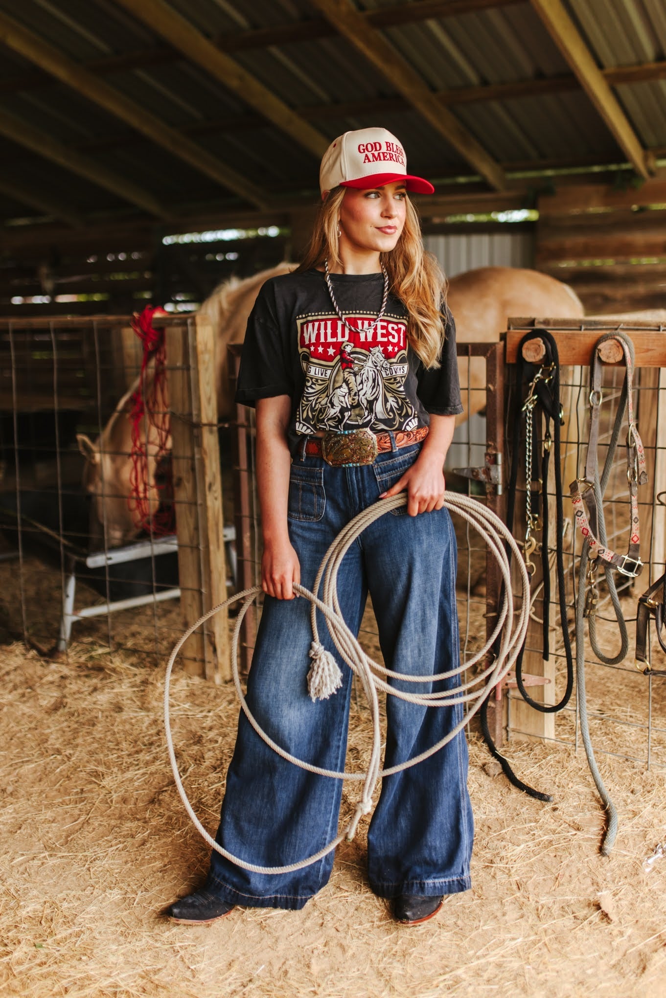 Wild West Long Live Cowboys Graphic TeeS