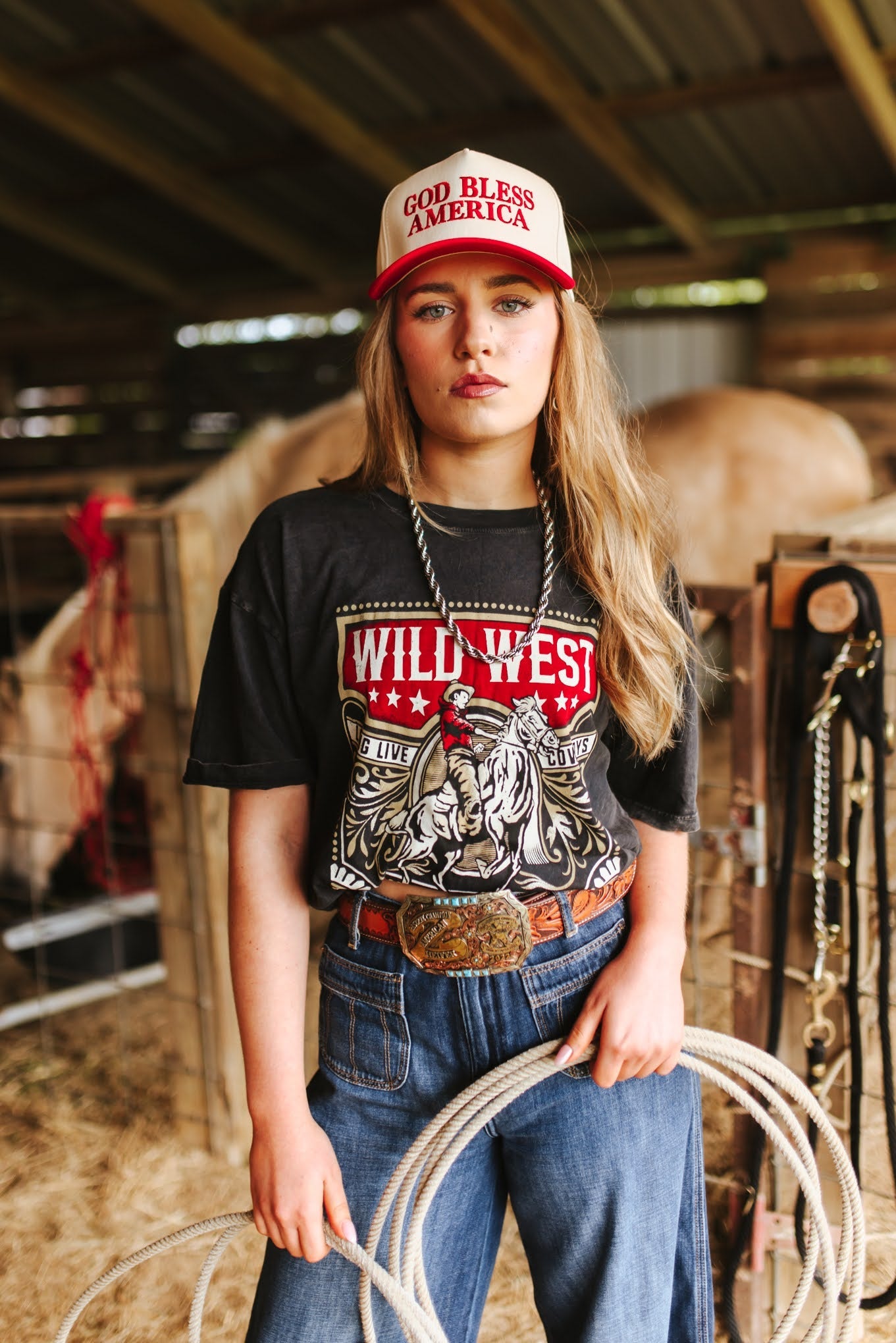 Wild West Long Live Cowboys Graphic TeeS