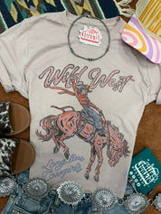 Wild West Long Live Cowgirls Graphic TeePink GravelS
