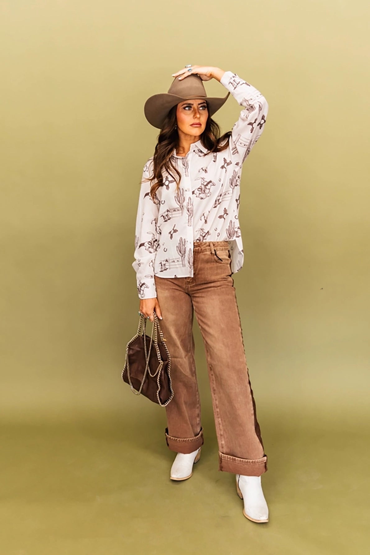 Wild West Ranch Long Sleeve Button UpS