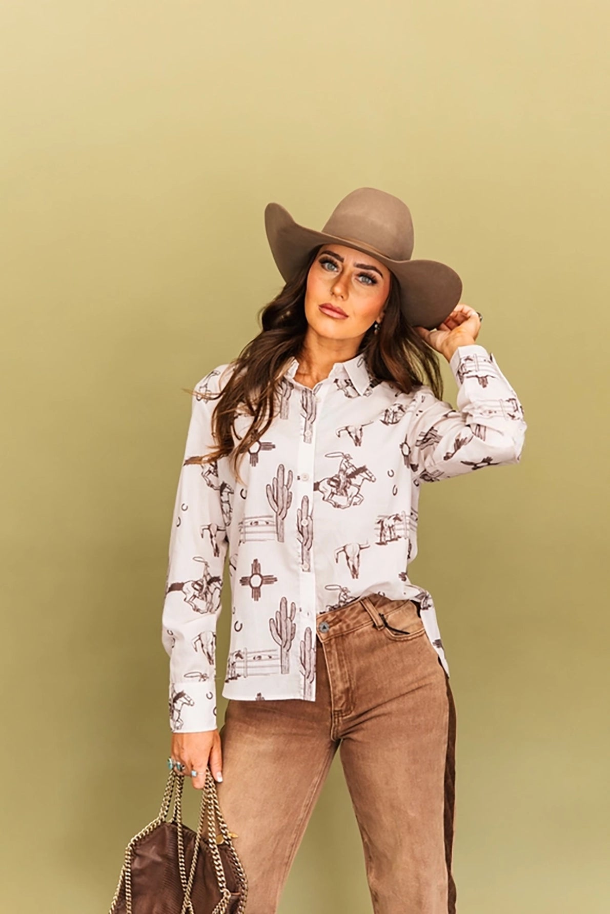 Wild West Ranch Long Sleeve Button UpS