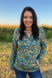 Wild West Scenic Quarter Zip PulloverS