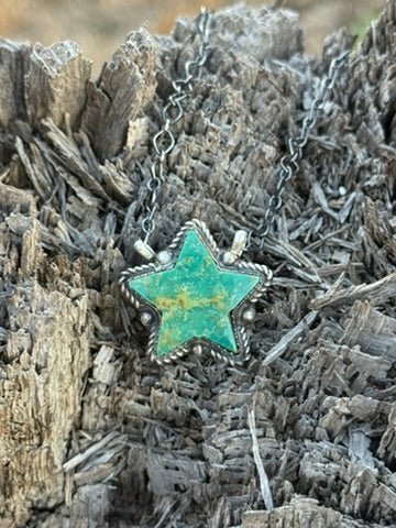 Wild West Turquoise Star Charm Necklace