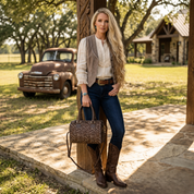 Wild Axis Spotted Cowhide Leather Handbag