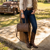 Wild Axis Spotted Cowhide Leather Handbag
