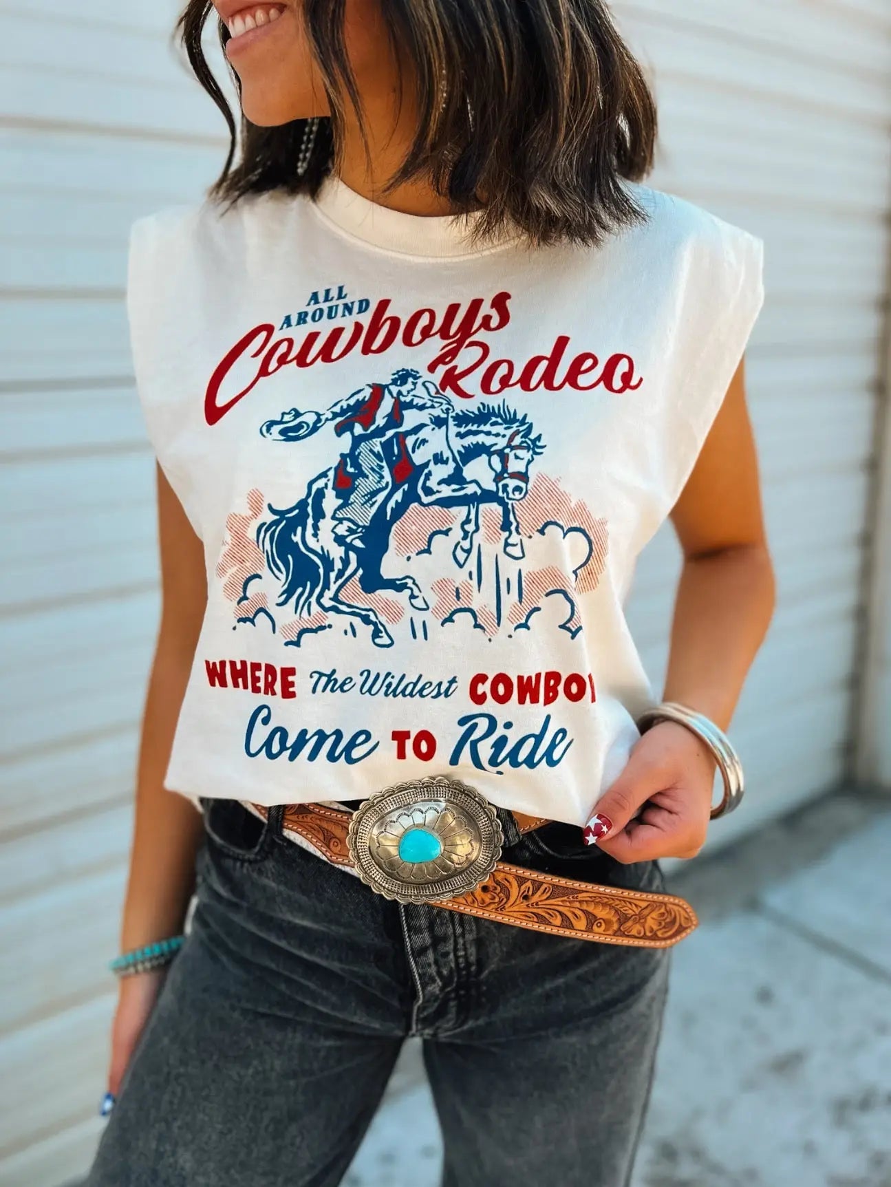 Wildest Cowboys Rodeo Crop Muscle TankS