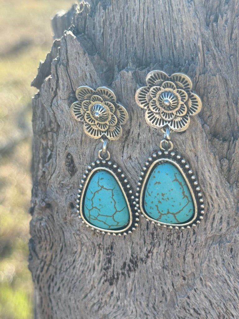 Wildflower Turquoise Dangle Earrings