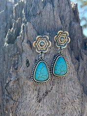 Wildflower Turquoise Dangle Earrings