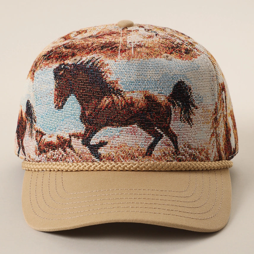 Western Wild Horse Tapestry Trucker Hat