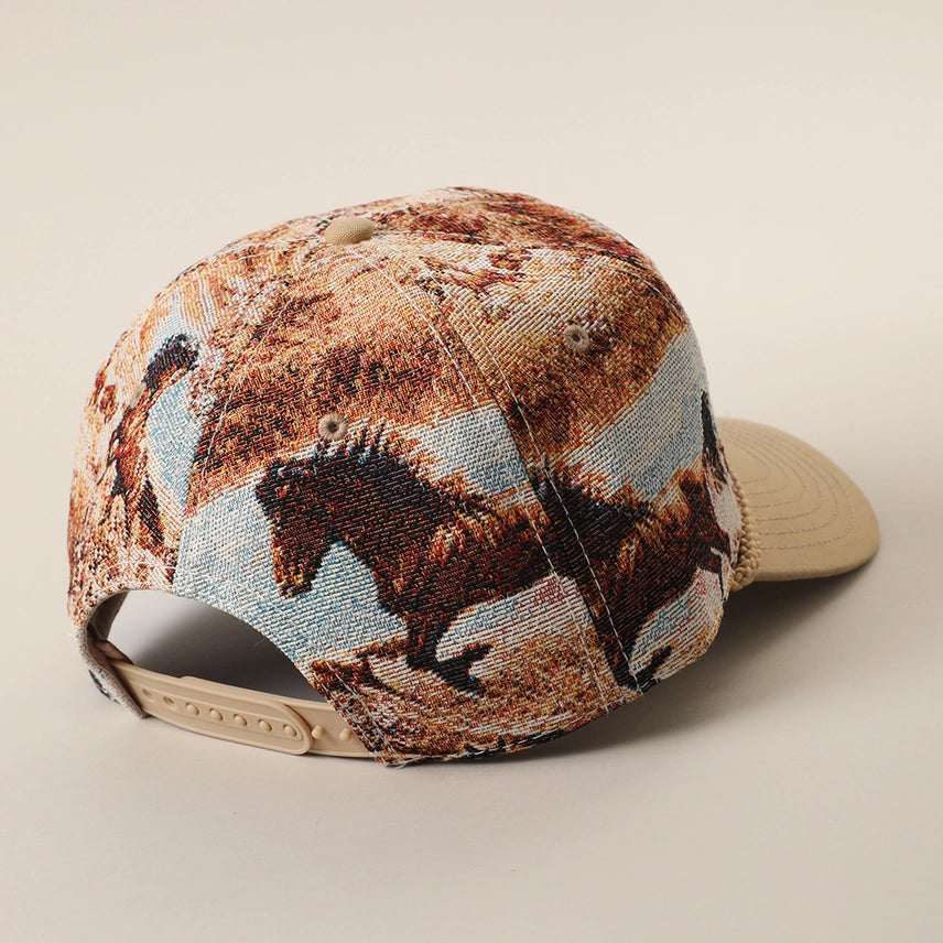Western Wild Horse Tapestry Trucker Hat