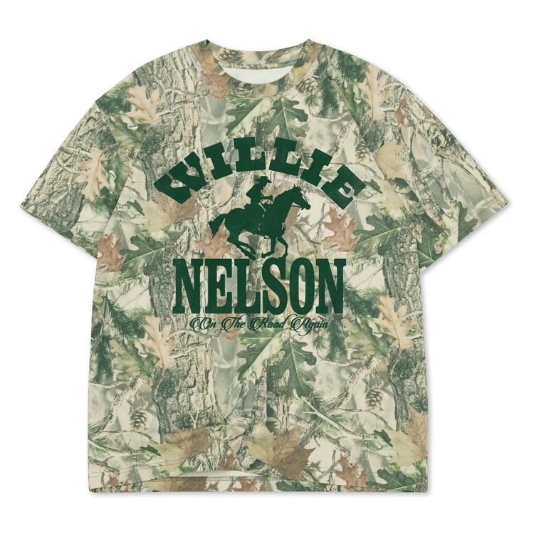 Willie Nelson On The Road Again Tree Camo Graphic TeeS